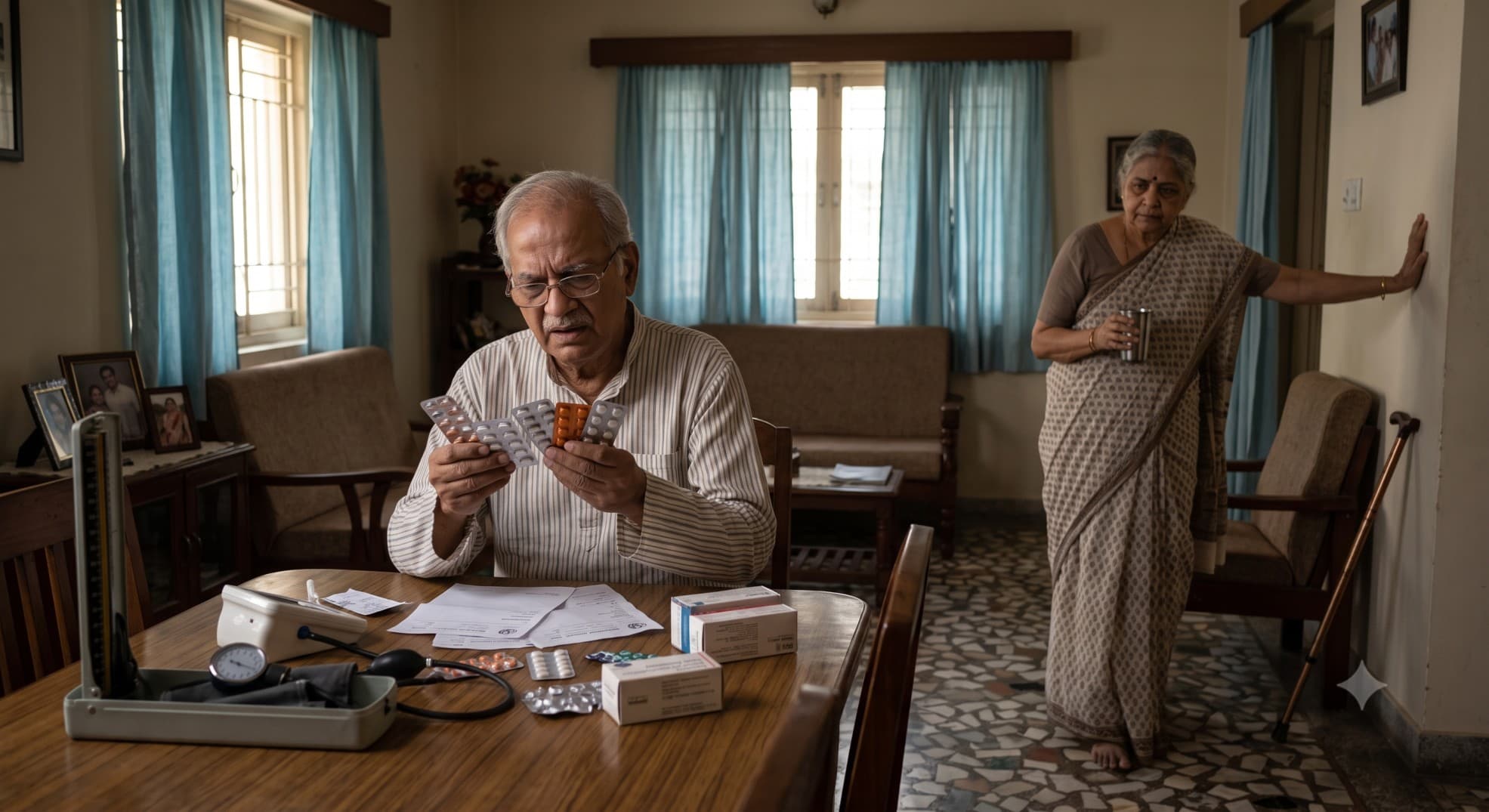 Elderly parent at home without daily caregiver support